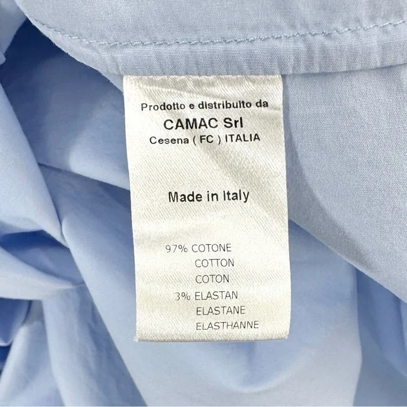 VIVETTA Esmeralda Baby Blue Embroidered Collar Ruffled Short Sleeve Midi Dress - Picture 7 of 8